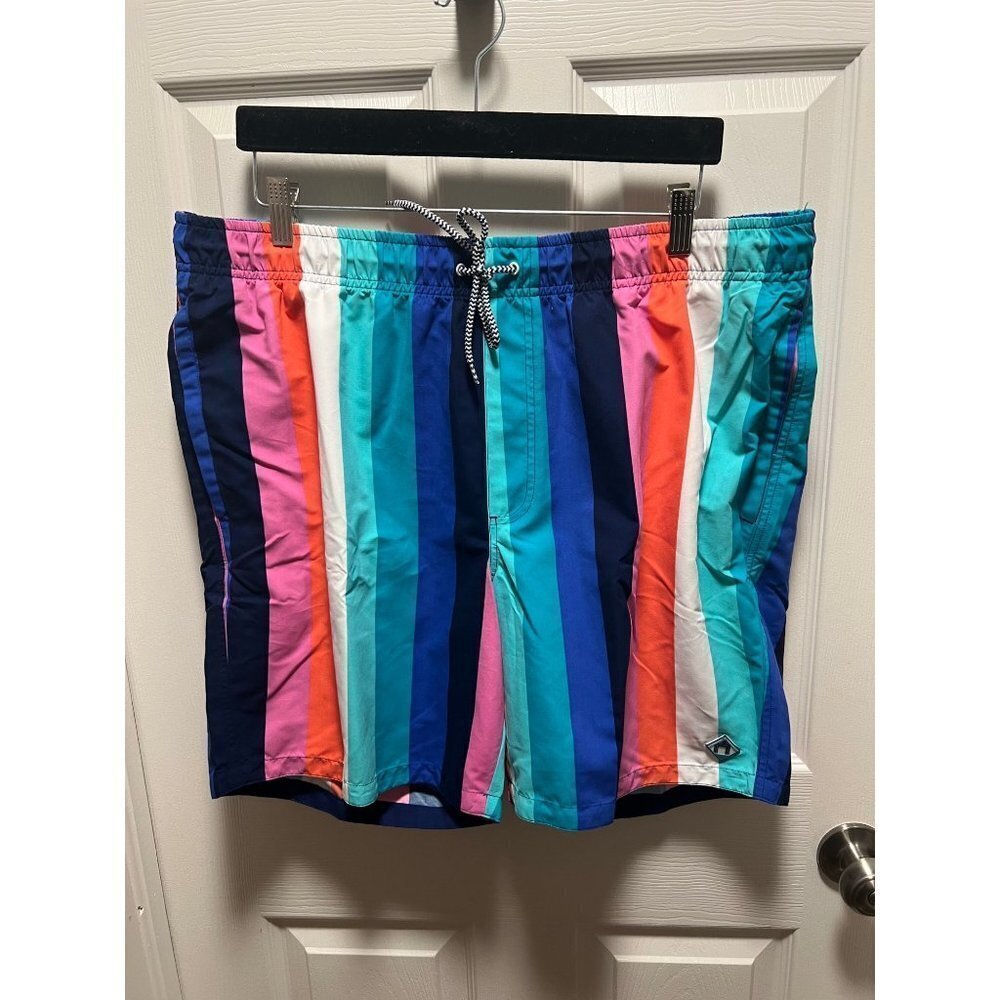 NEW Cabana Life | Swim Trunks‎ Rainbow Stripe Sz XL UPF 50+